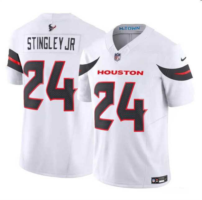 Mens Houston Texans #24 Derek Stingley Jr. White 2024 Vapor F.U.S.E. Limited Football Stitched Jersey Dzhi